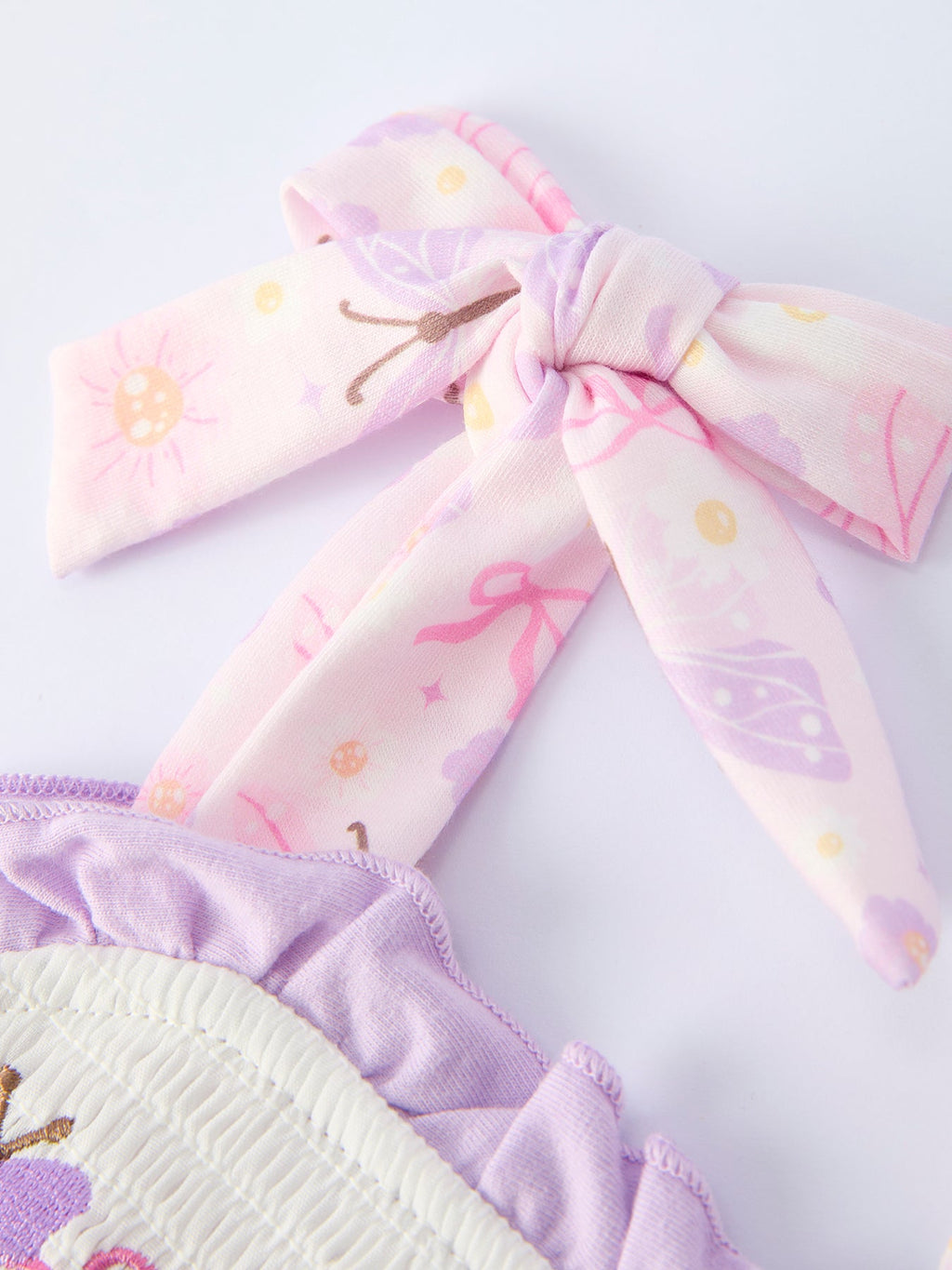 Butterfly Embroidery Smocking Bow Baby Girls Bloomers Set