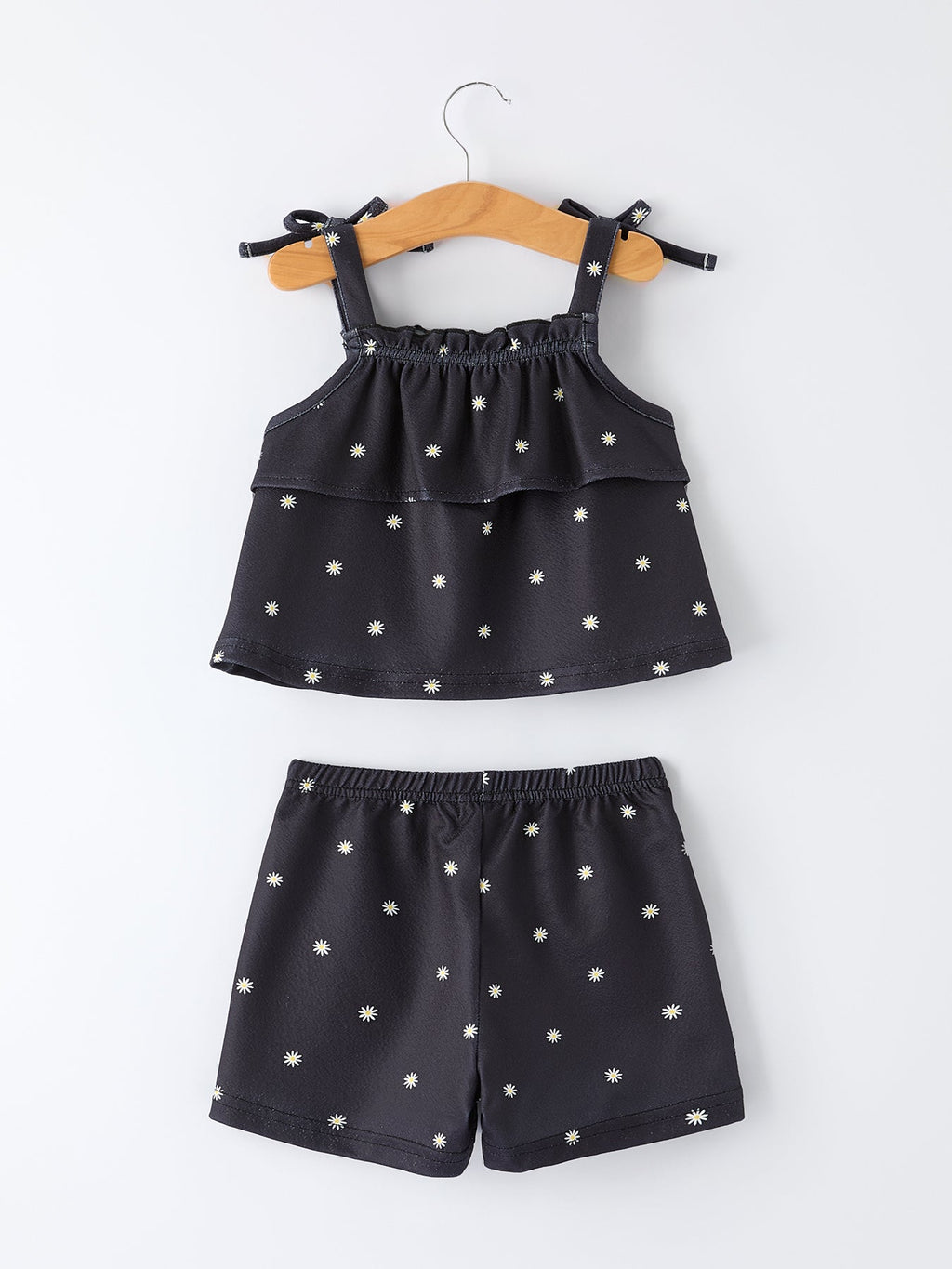 Summer Daisy  Girls Bow Ruffle Set
