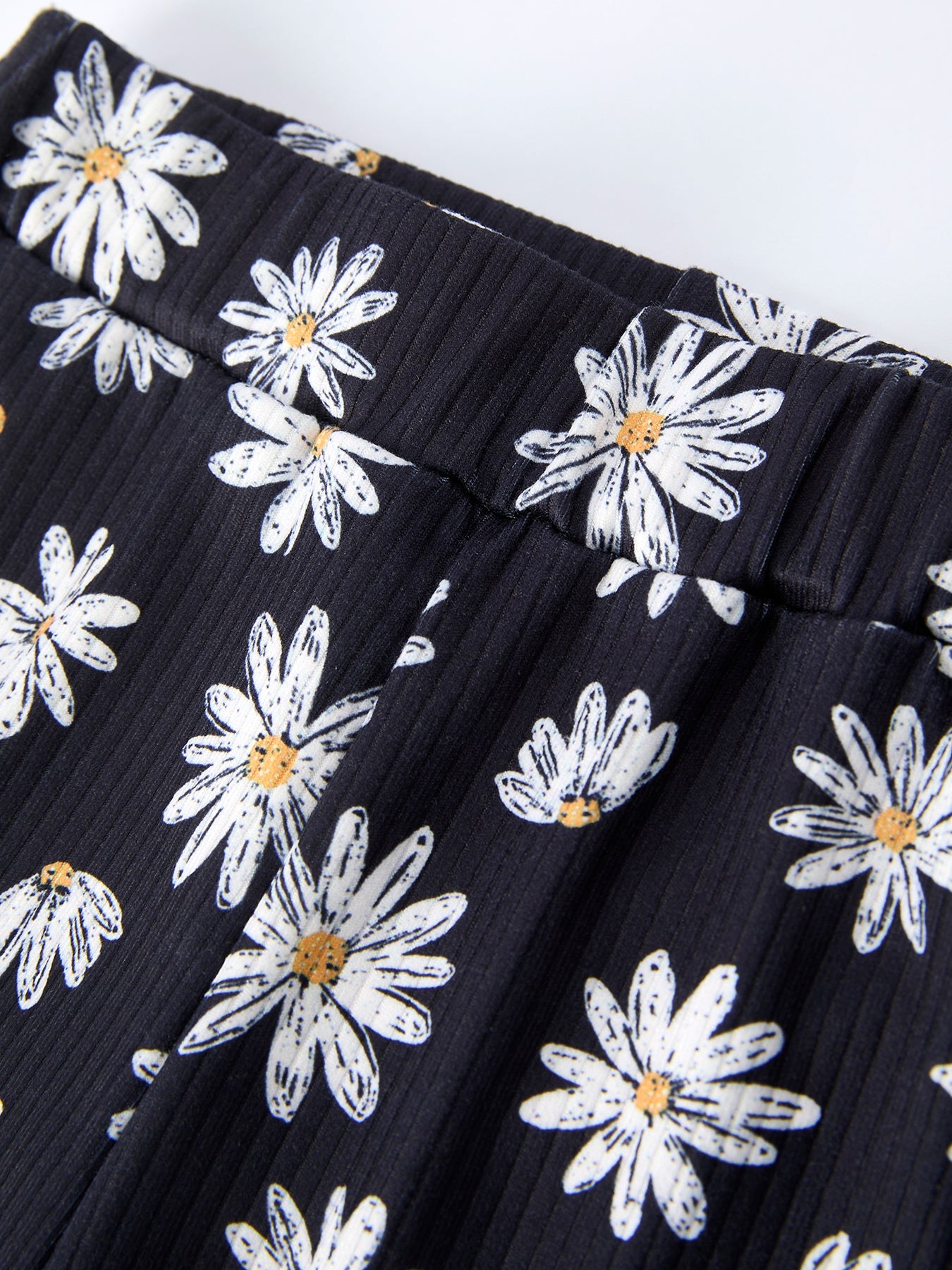 Girls' Spring Daisy Set Ruched Tie Sleeve