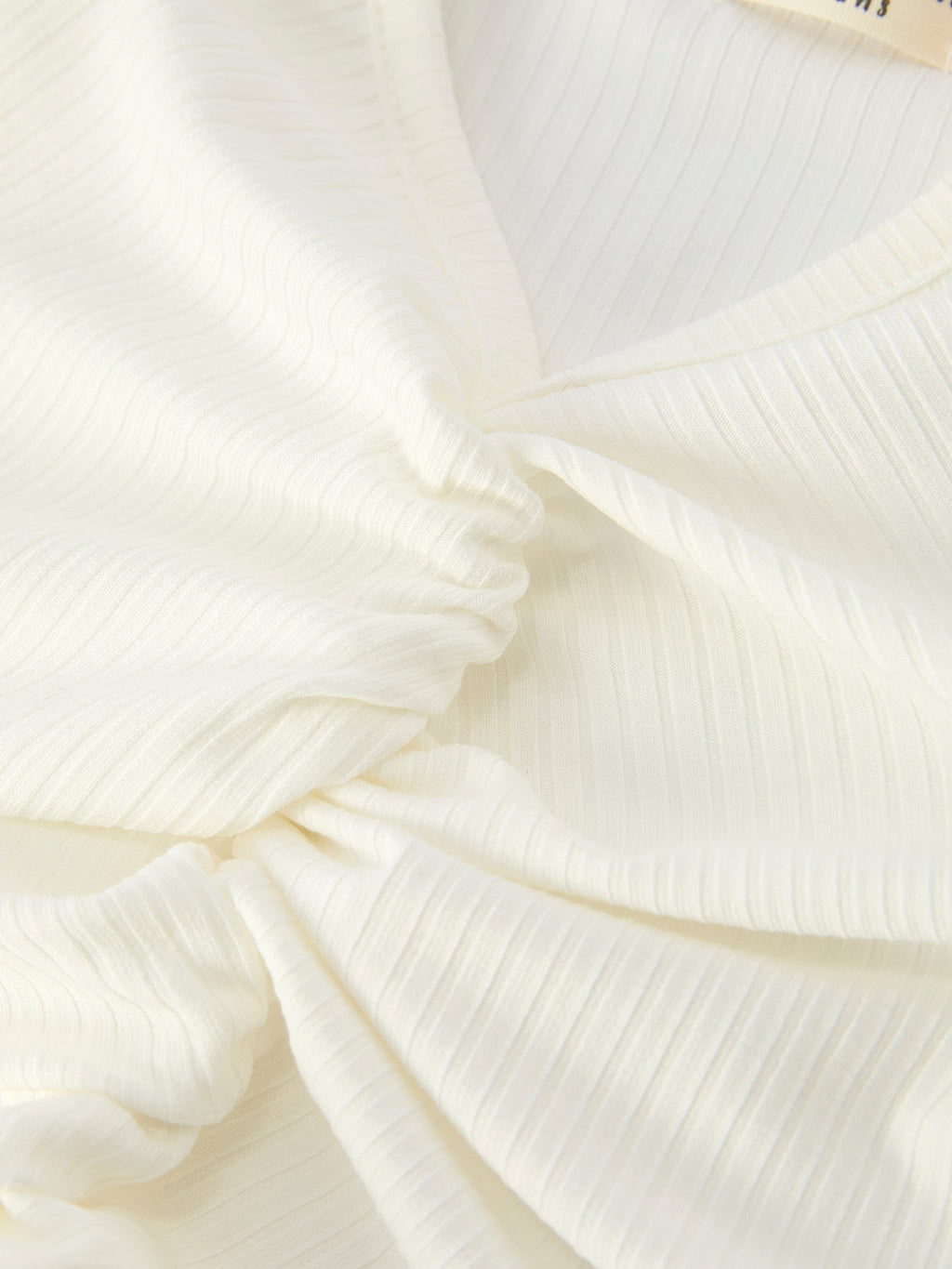 Girls' Spring Daisy Set Ruched Tie Sleeve