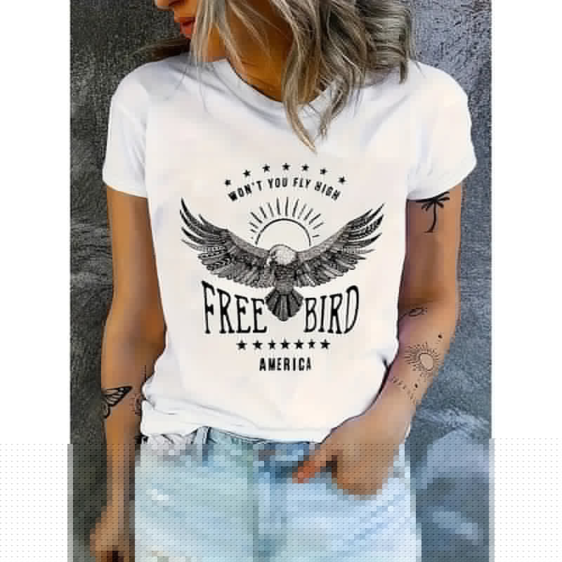 Woman Free Bird Shirt Eagle Graphic Tees