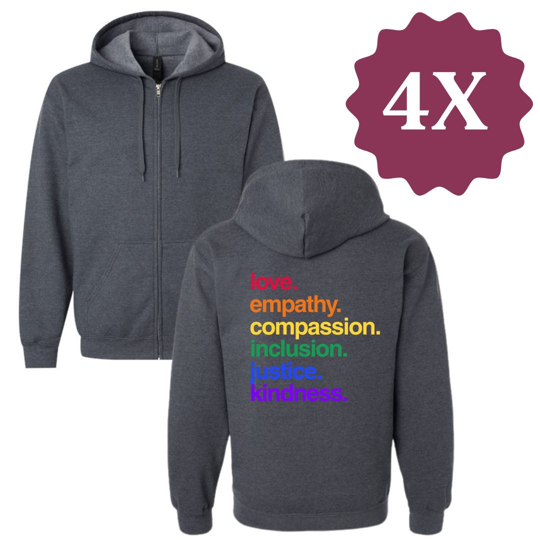 'Kindness Is' Pride Full Zip Fleece