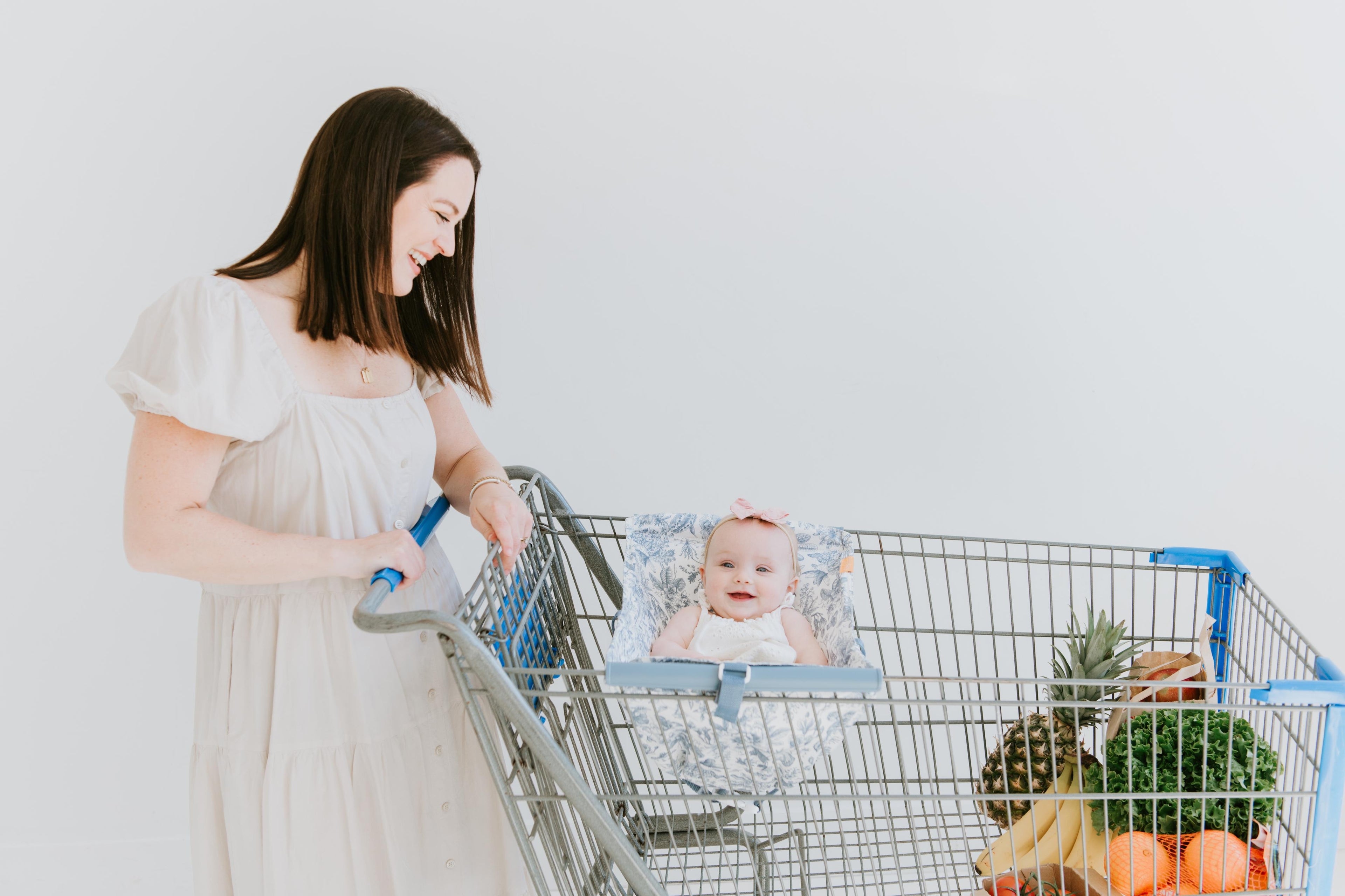 Baby Shopping Cart Hammock | Heritage Blue Vintage Floral