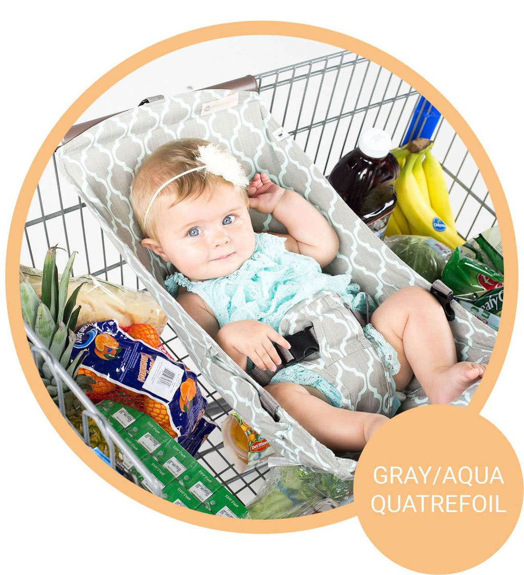 Baby Shopping Cart Hammock | Gray/Aqua