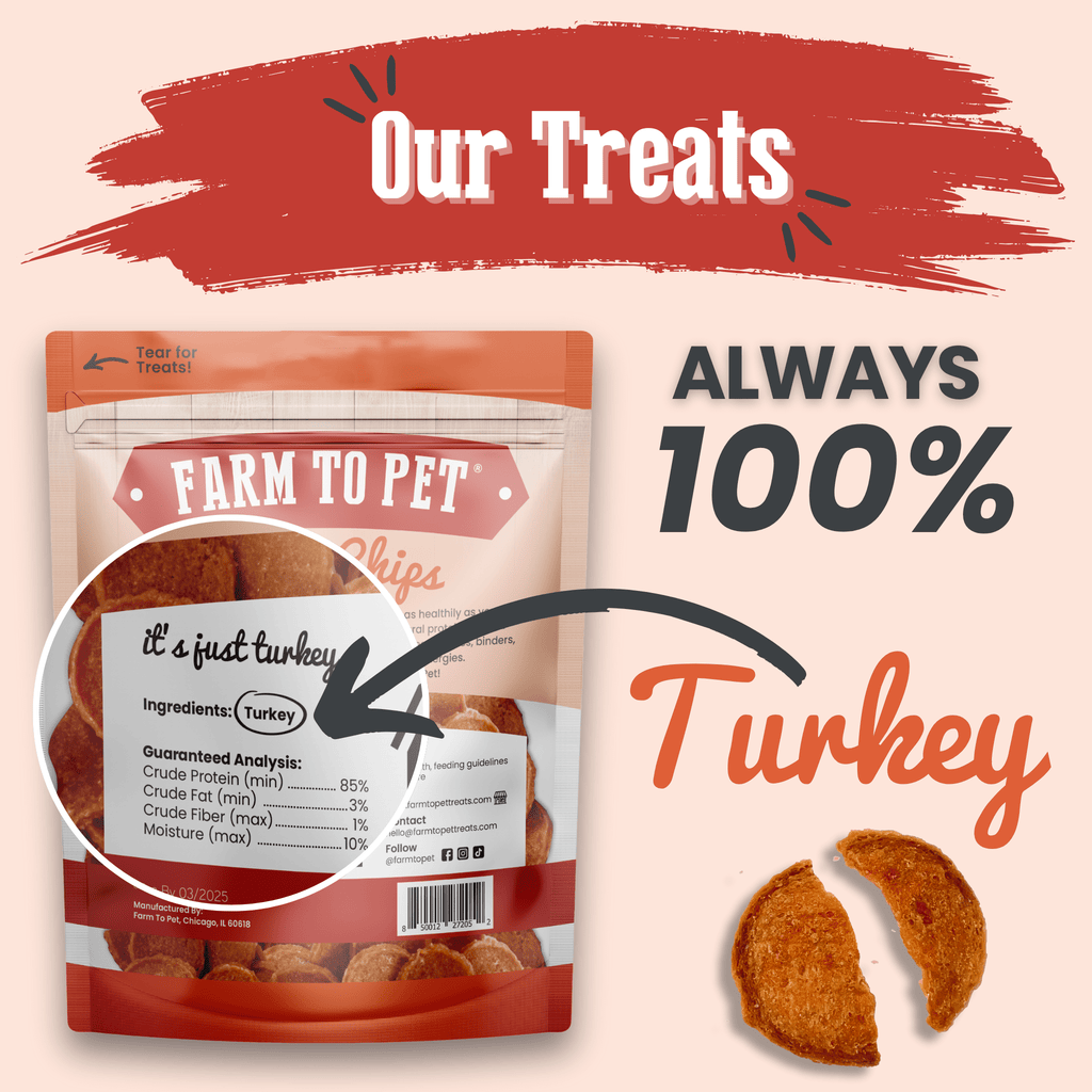 Turkey Chips for Dogs | All-Natural Single-Ingredient Healthy Dog Treats