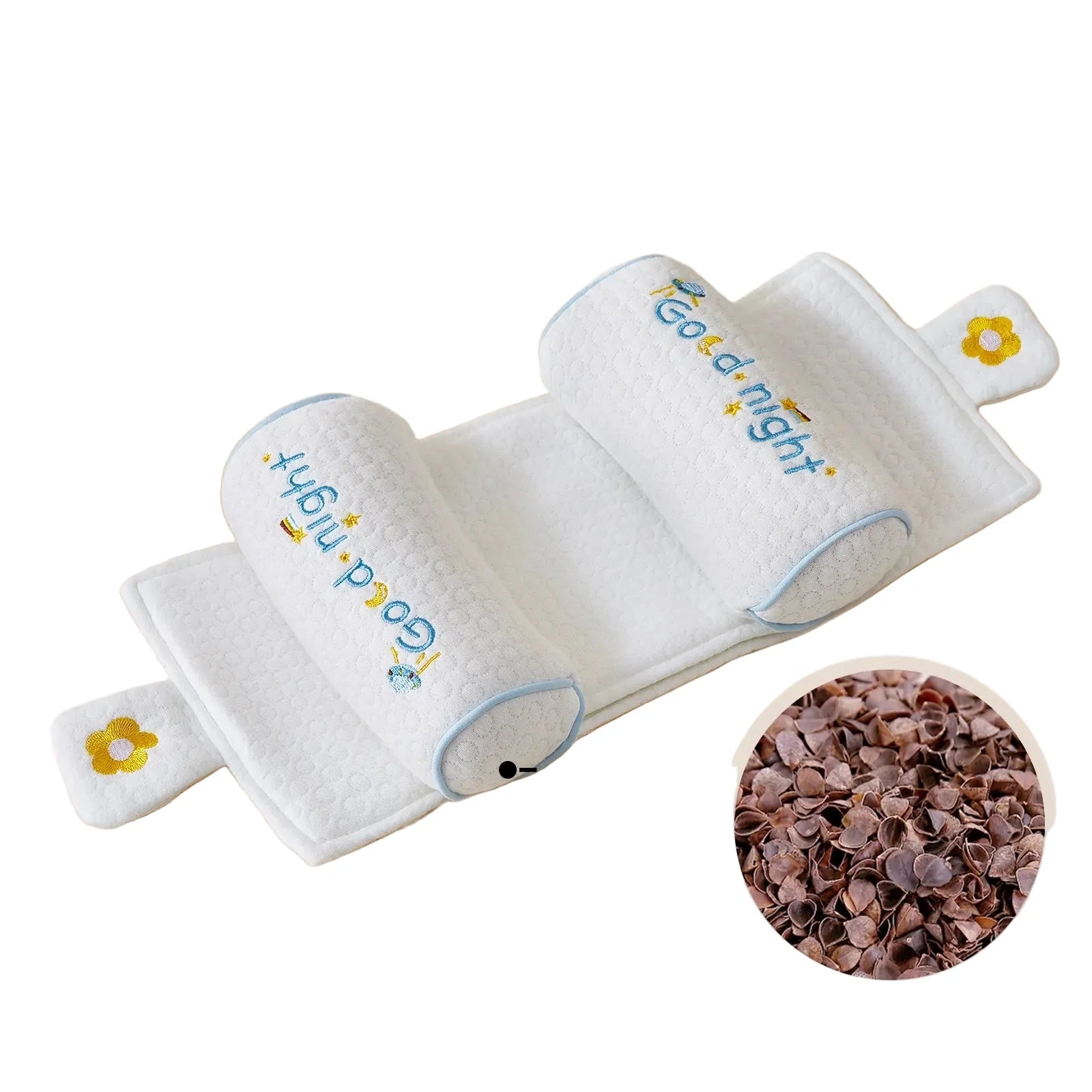 MEACAOFG Adjustable Baby Head Shaping Pillow - Organic Cotton Anti-Flat Head Syndrome Cushion - Side Sleeper Support for Newborns 0-12 Months