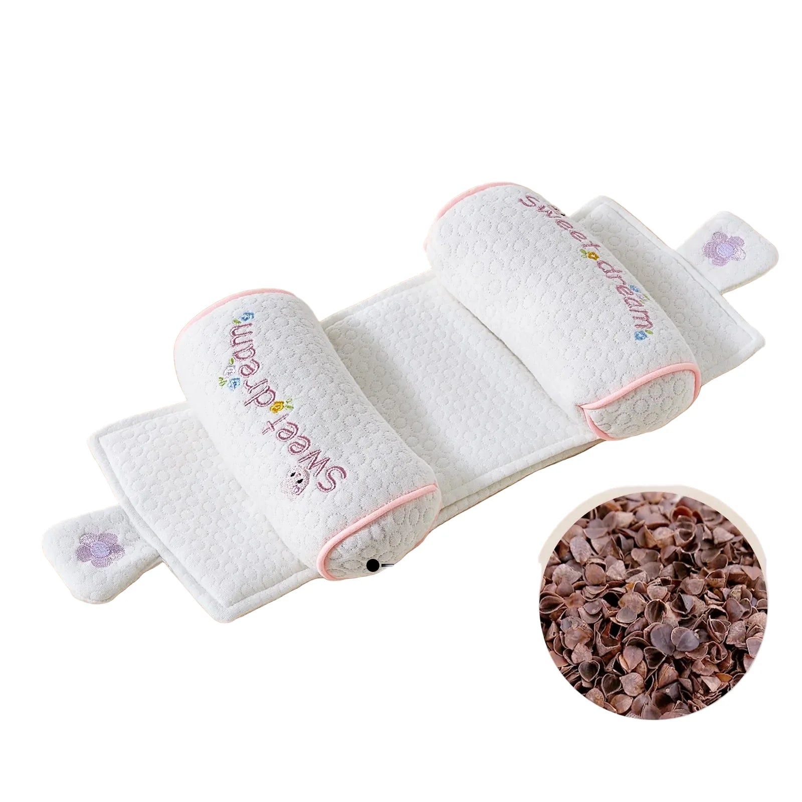 MEACAOFG Adjustable Baby Head Shaping Pillow - Organic Cotton Anti-Flat Head Syndrome Cushion - Side Sleeper Support for Newborns 0-12 Months