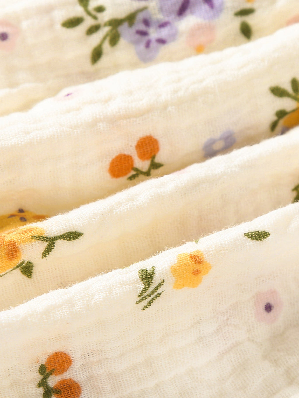 Muslin Floral Smocked Baby Romper with Matching Hat