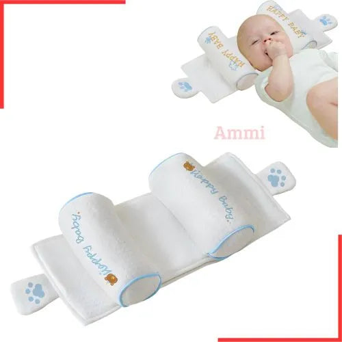 MEACAOFG Adjustable Baby Head Shaping Pillow - Organic Cotton Anti-Flat Head Syndrome Cushion - Side Sleeper Support for Newborns 0-12 Months