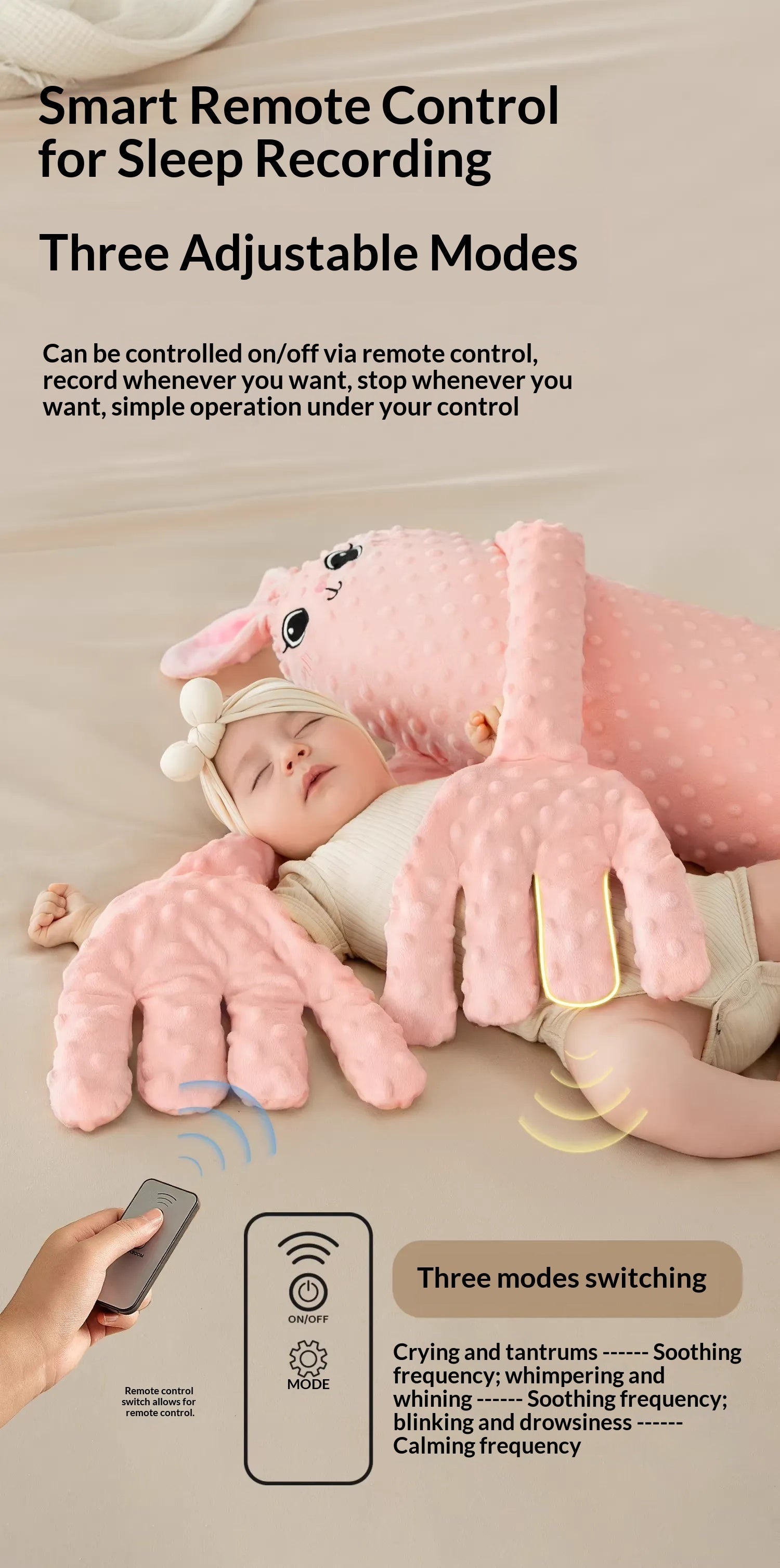 MEACAOFG Baby Soothing Sleep Companion - Interactive Sensory Toy for Newborns 0-12 Months