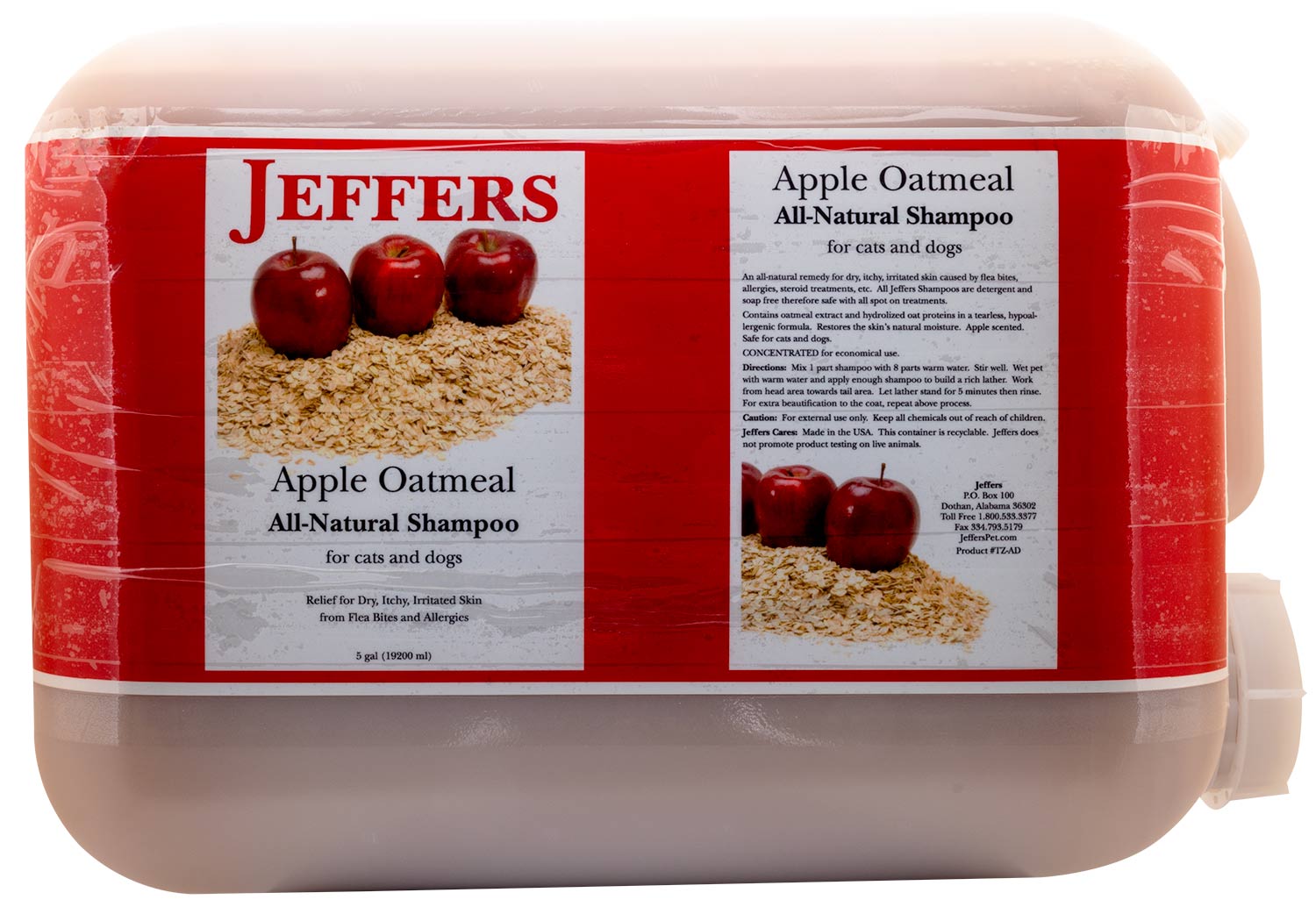 Jeffers Pet Apple Oatmeal All-Natural Hypoallergenic Dry Skin Shampoo for Dogs and Cats