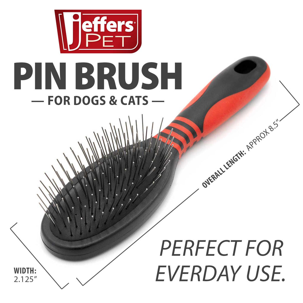 Jeffers Pin Brush for Pet Grooming, Medium