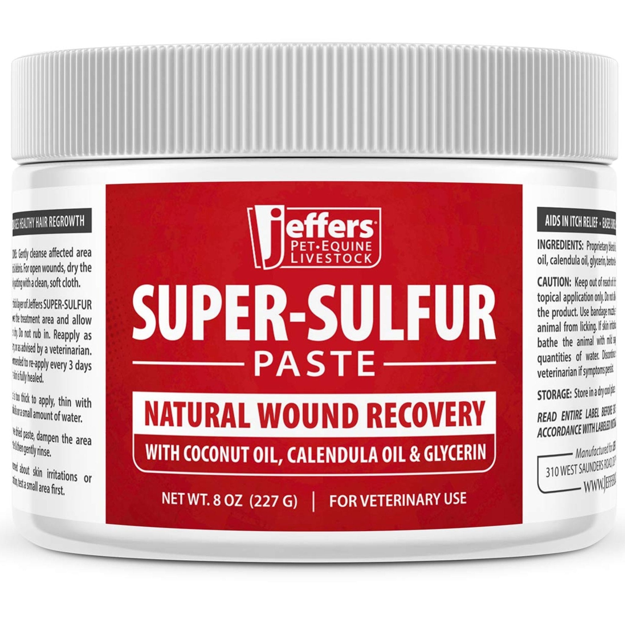 Jeffers Super-Sulfur Skin & Wound Healing Paste for Pets, Horses, & Livestock