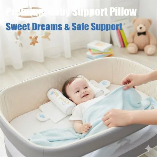 MEACAOFG Adjustable Baby Head Shaping Pillow - Organic Cotton Anti-Flat Head Syndrome Cushion - Side Sleeper Support for Newborns 0-12 Months