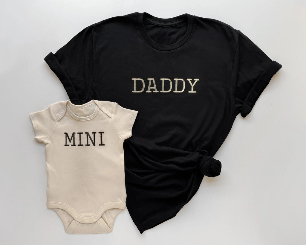 Custom Mom, Dad and Baby Embroidered Matching Family Shirts