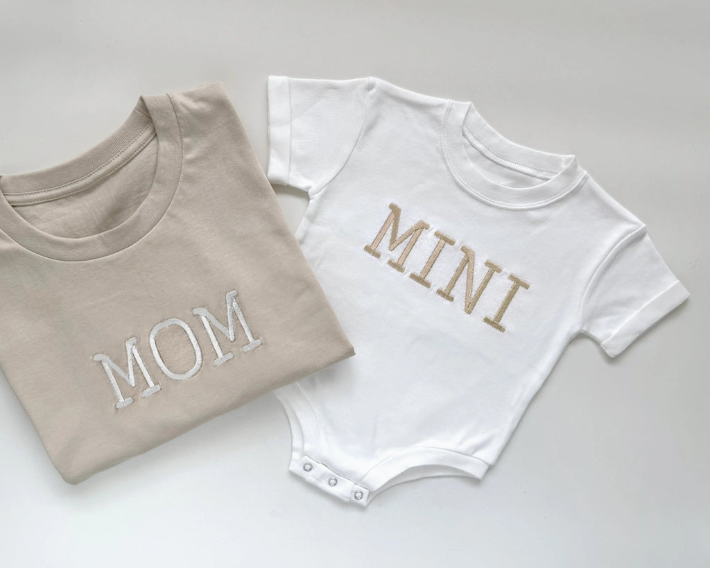 Custom Mom, Dad and Baby Embroidered Matching Family Shirts