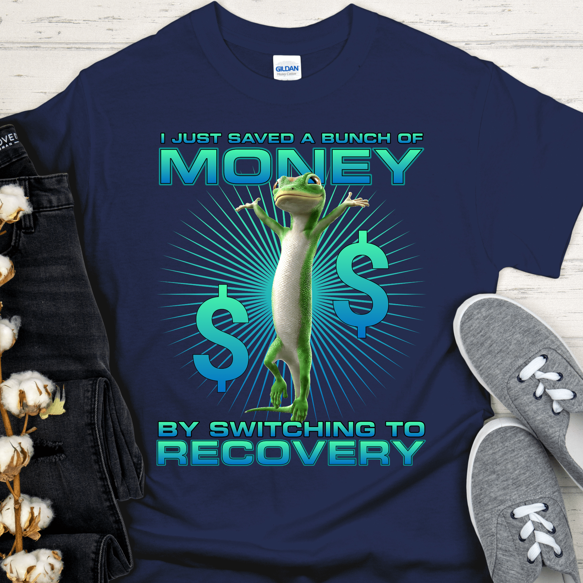 Recovery T-Shirt | Inspiring Sobriety |  Recovery Gecko